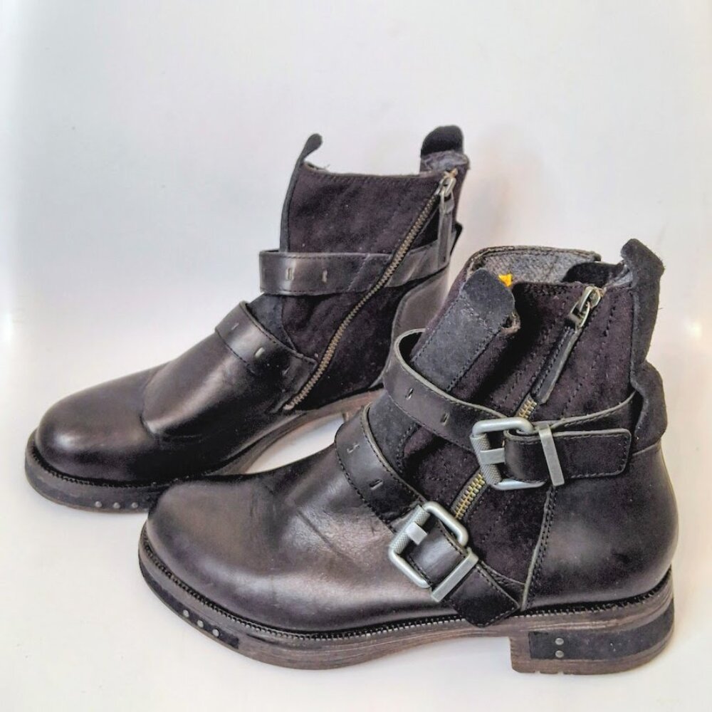 NEW CAT Footwear Kearny Black Leather Boot Bikercore Rocker Grunge Size 10